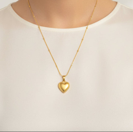 #LC1352 Heart pendant chain
