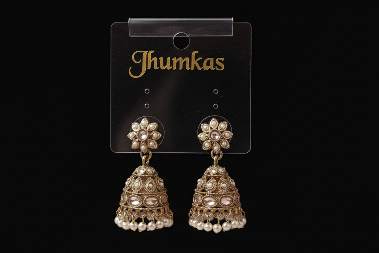 #LC1019 Classic indian oxidized jhumka