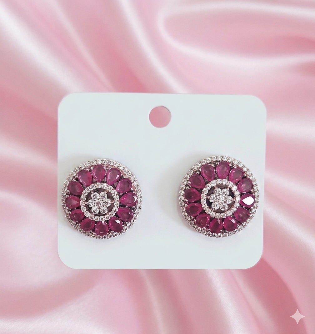 #LC1057 Ruby halo  stud
