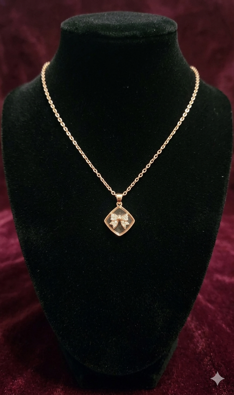 #LC1187 Floating bow necklace