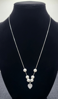 #LC1186 pearl with heart necklace