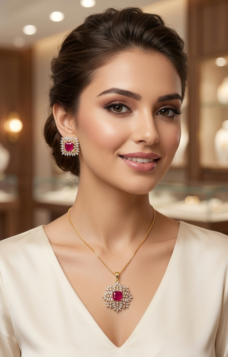 #LC1237  Royal radiance pendant set