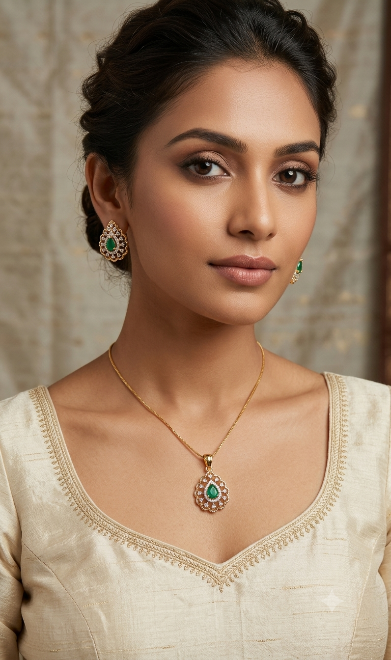 #LC1241 Tear drop pendant with earring