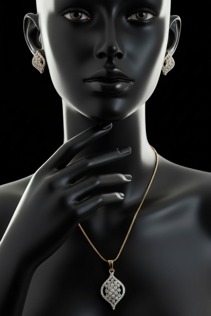 #LC1248 Dazzle collection pendant with earring