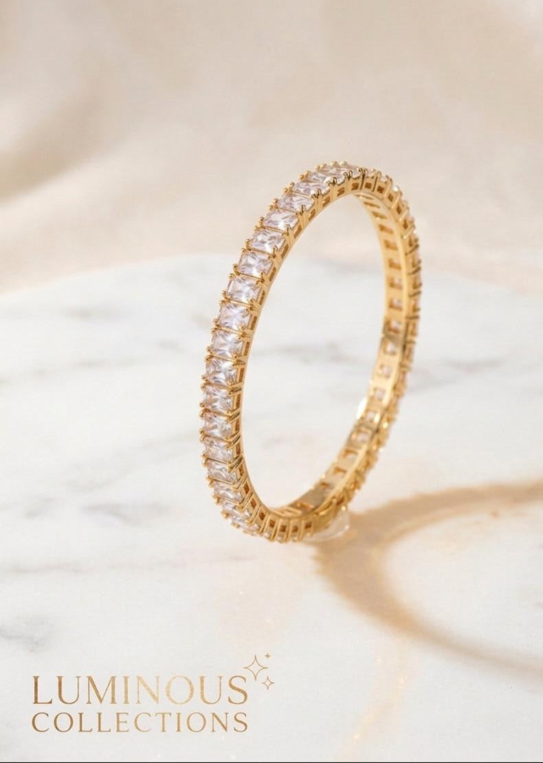 #LC1140 eternity kada featuring clear, princess-cut stones