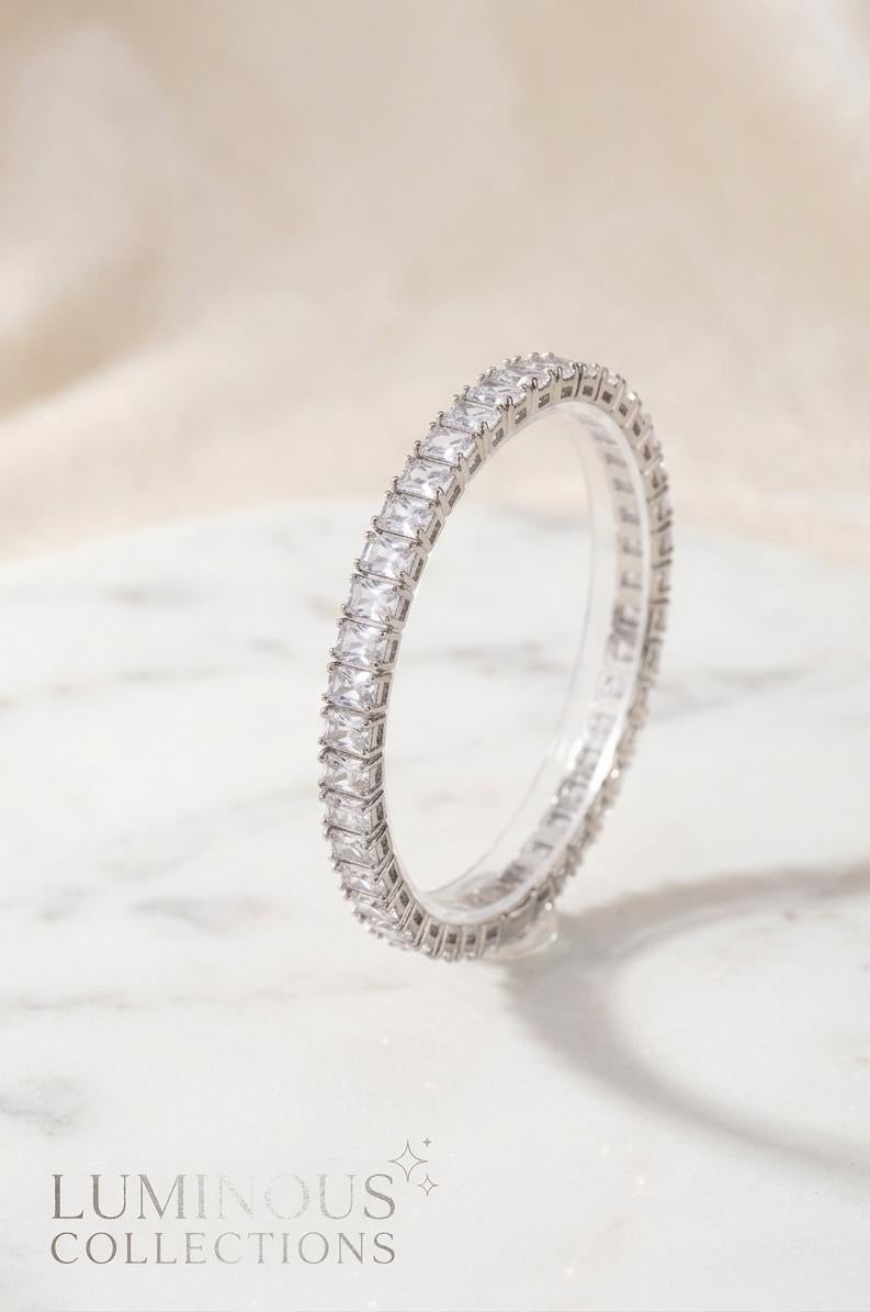 #LC1140 eternity kada featuring clear, princess-cut stones