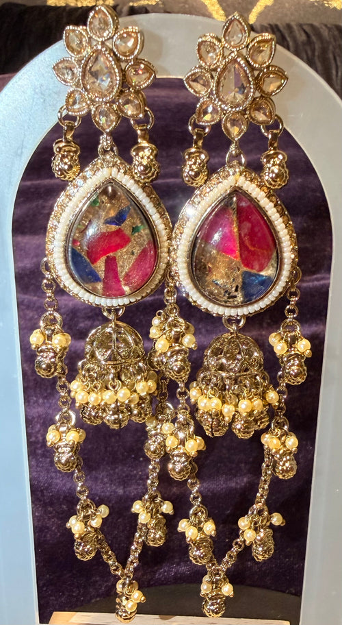 #LC1042 Regal Ruby Aura Jhumka