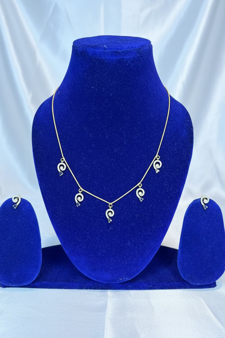 #LC1320 Paisley Drop Mugappu Chain Set