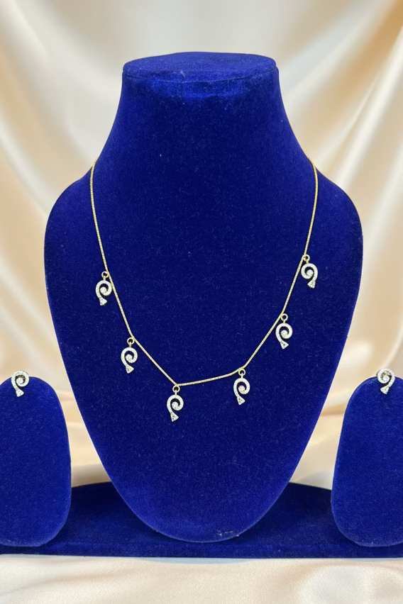 #LC1320 Paisley Drop Mugappu Chain Set