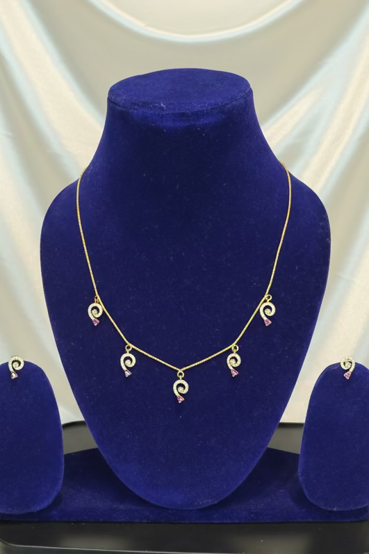 #LC1320 Paisley Drop Mugappu Chain Set
