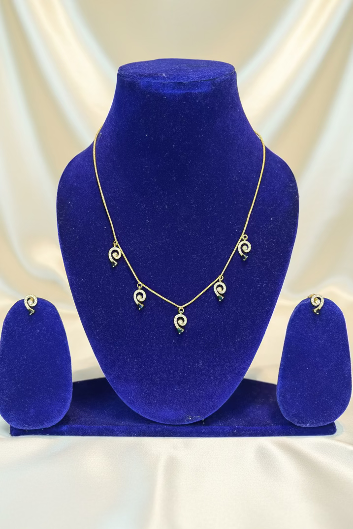 #LC1320 Paisley Drop Mugappu Chain Set