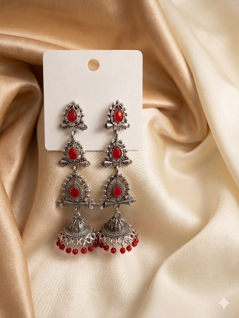 #LC1072 Multi-Layer Stone Jhumka