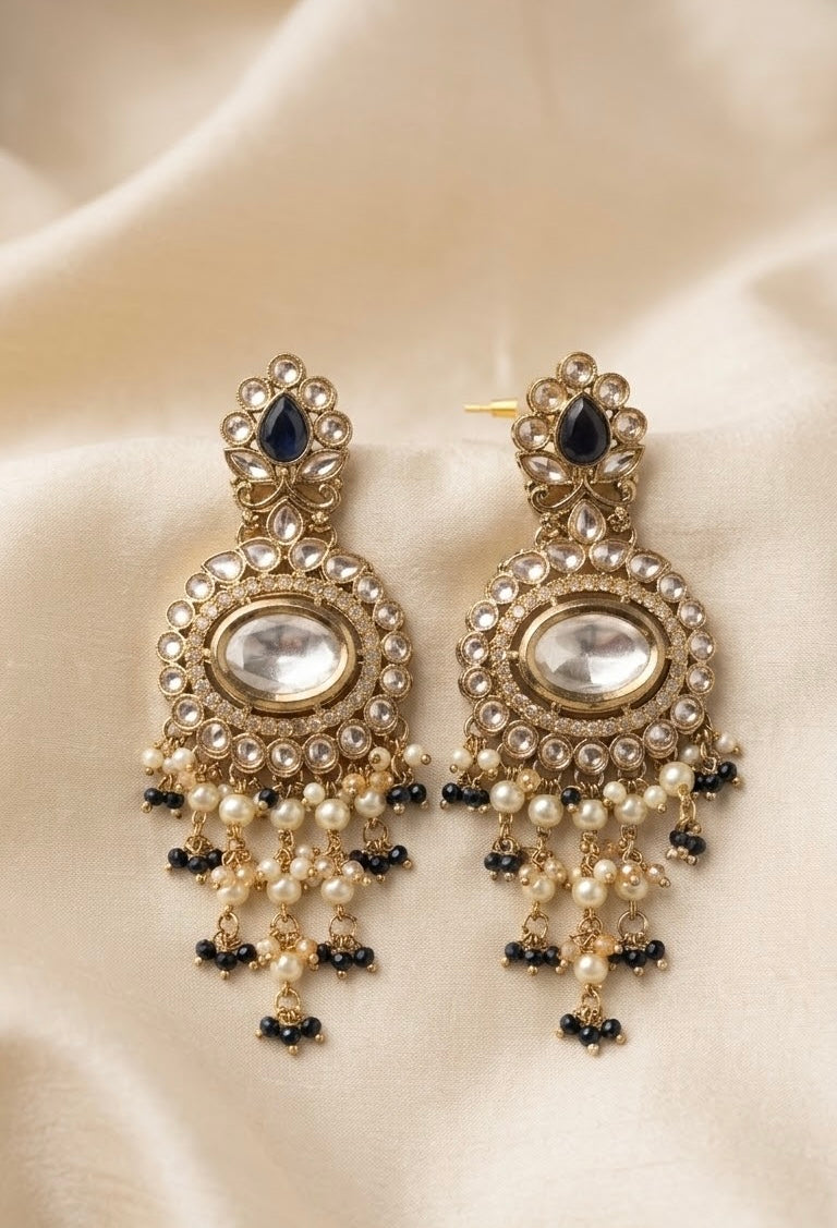 #LC1029 Ayura Designs Safa Antique Gold Chandbali