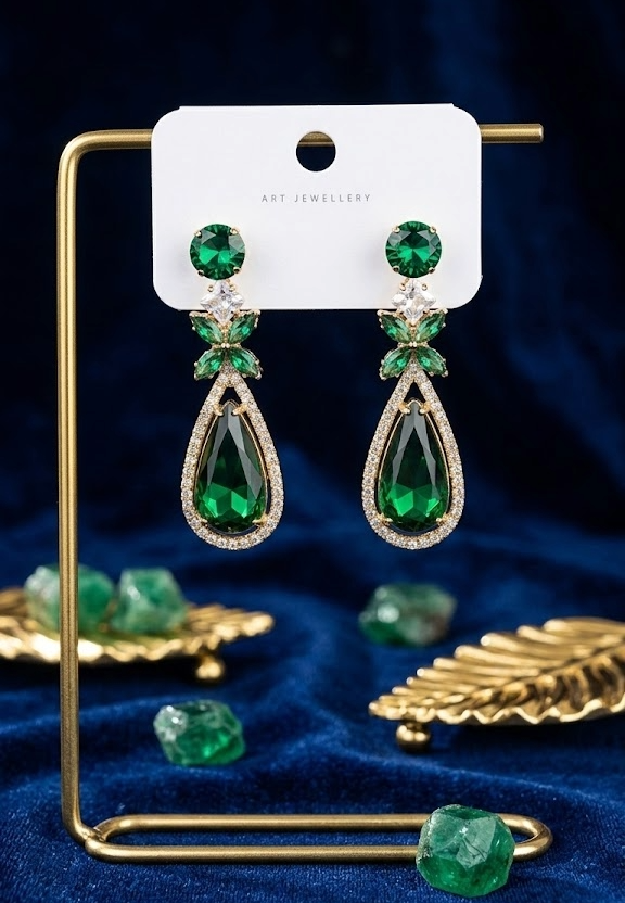 #LC1031 Teardrop crystal drop earrings