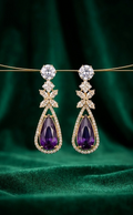#LC1031 Teardrop crystal drop earrings