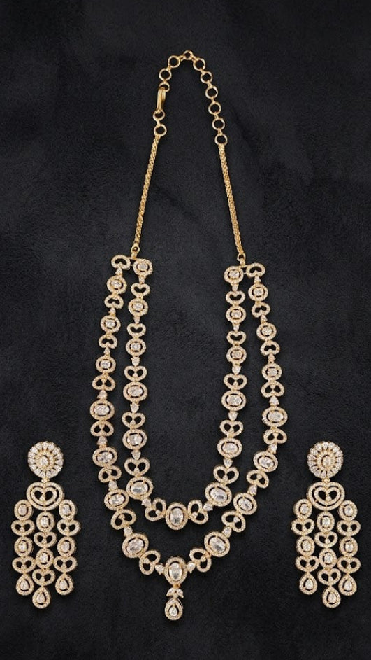 #LC1154 Victorian-style AD stones in a two-layer design SET