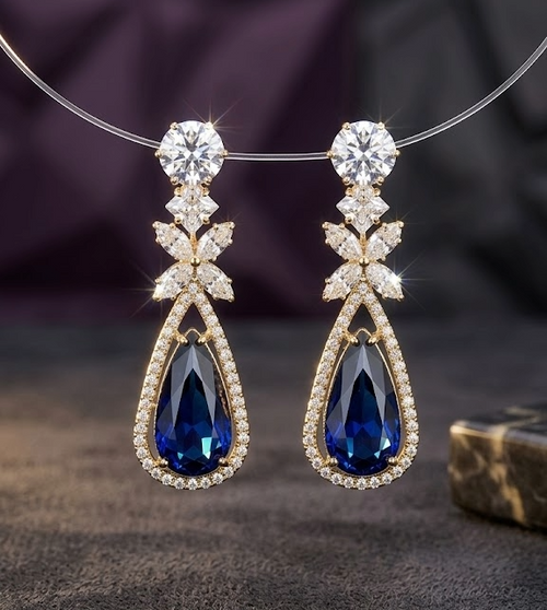 #LC1031 Teardrop crystal drop earrings