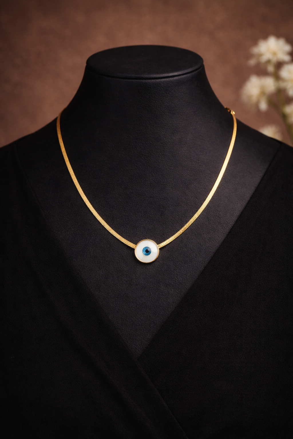 #LC1182 Ivory eye necklace