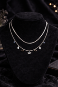 #LC1170 Double layered evil eye necklace