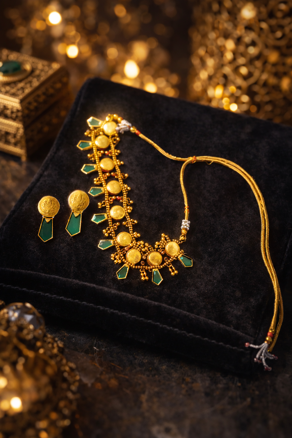 #LC1089 Haritha Lakshmi Necklace Set