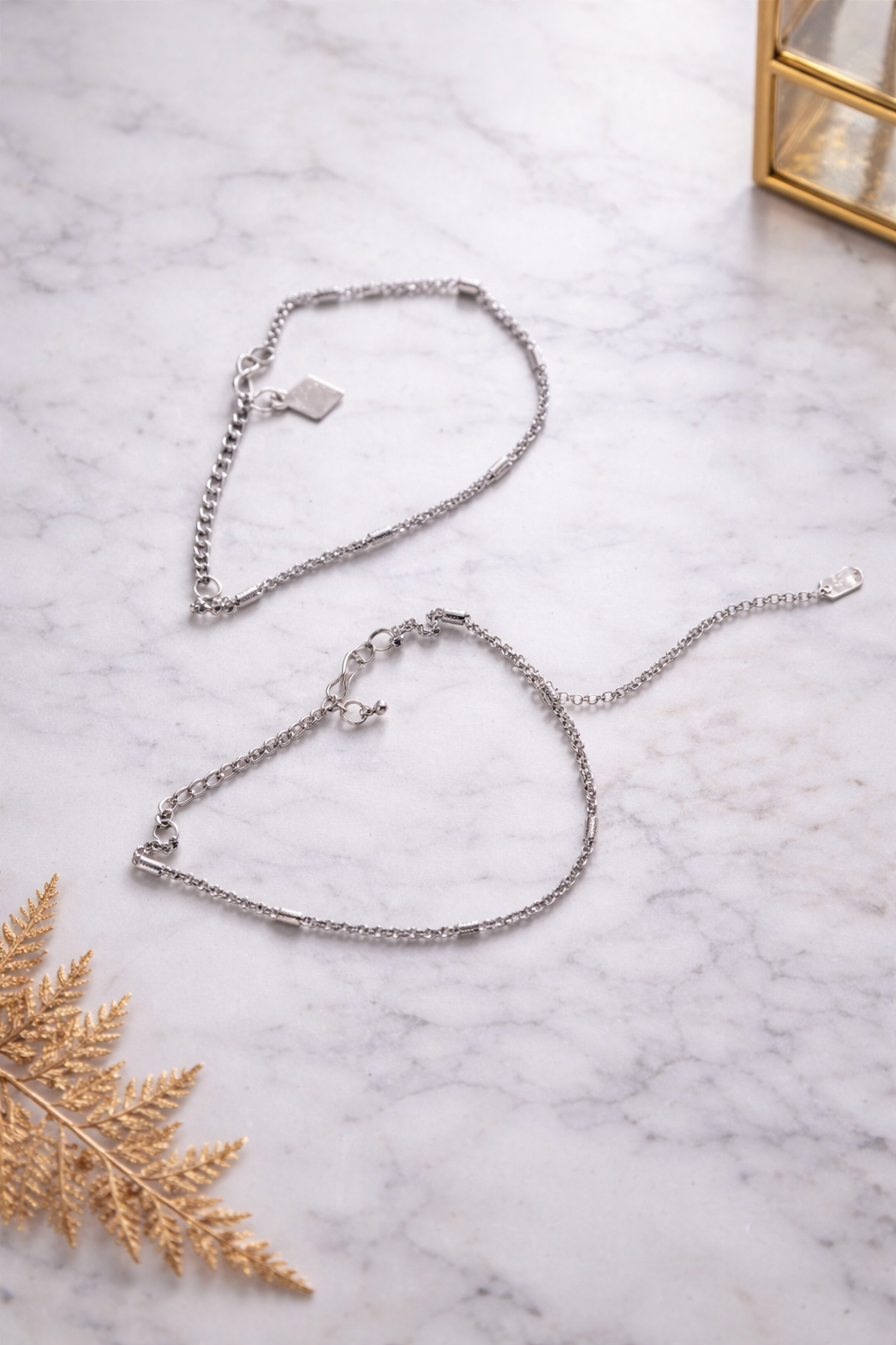 #LC1120 Aura silver anklet