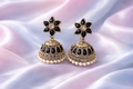 #LC1020 Antique finish floral jhumkas