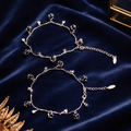 #LC1197 Golden pearl charm anklet