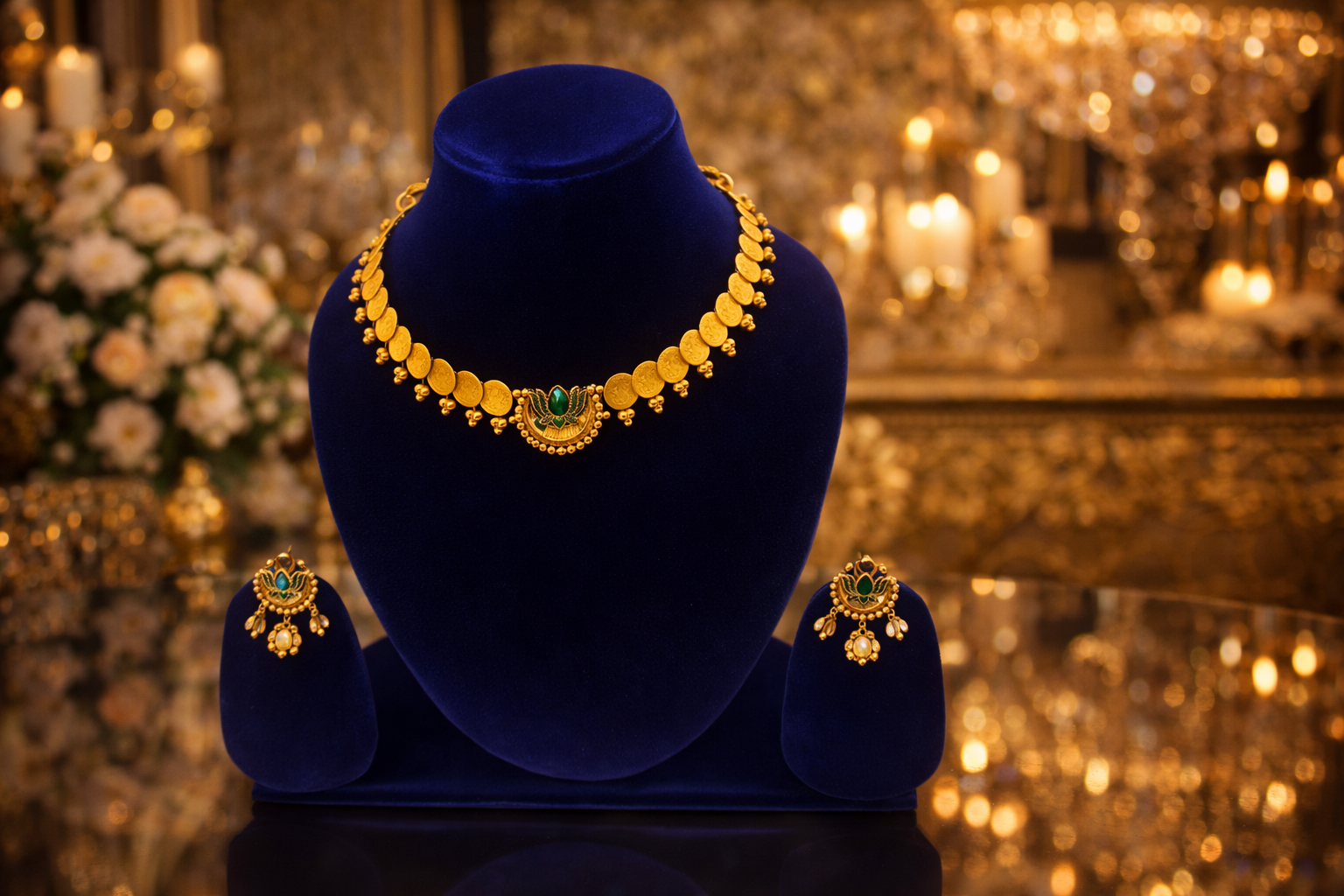 #LC1088 Golden Lakshmi Coin Set