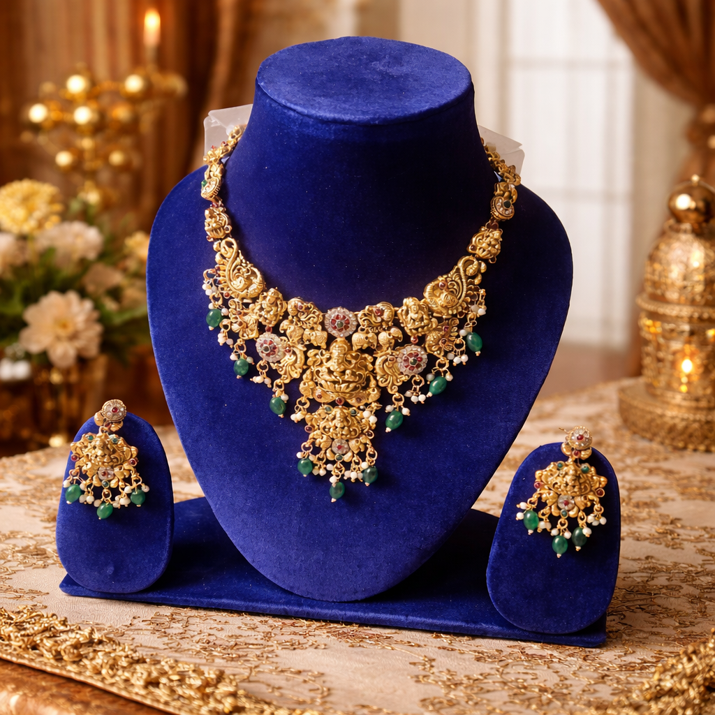 #LC1083 Rajeshwari Temple Necklace Set