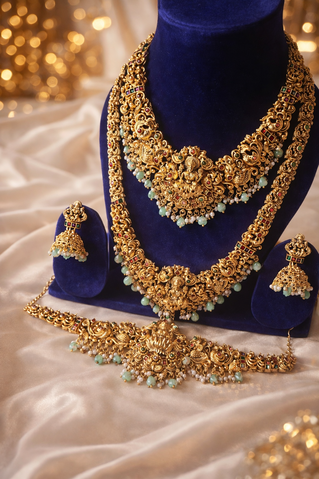 #LC1082 Royal Lakshmi Temple Bridal Jewellery Set