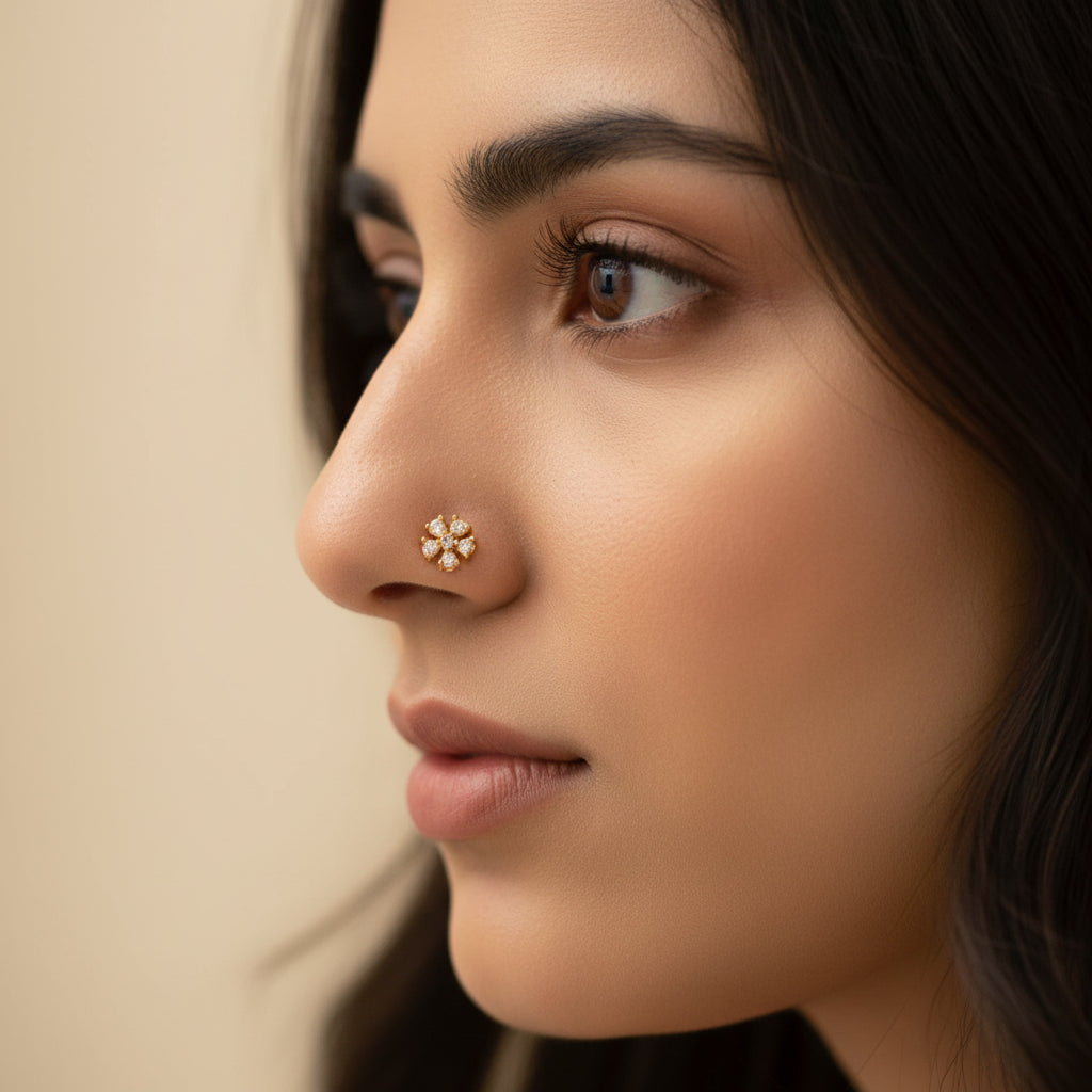 #LC1149 Indian-style floral nose stud