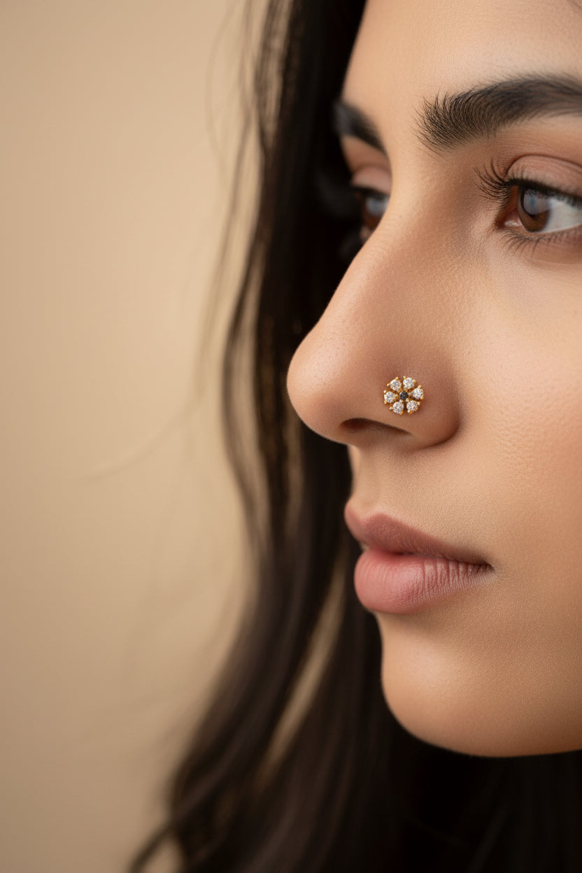 #LC1149 Indian-style floral nose stud