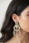 #LC1145 Gold-Plated Stone-Studded Earrings
