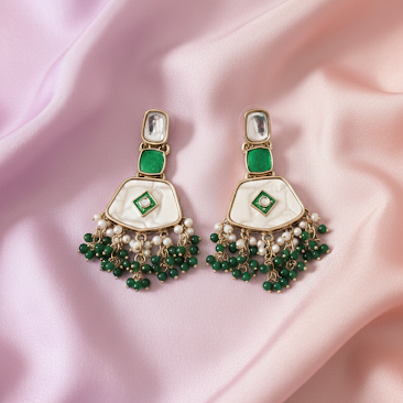 #LC1005 Trendy ruby stone jumka