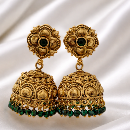 #LC1005 Trendy ruby stone jumka