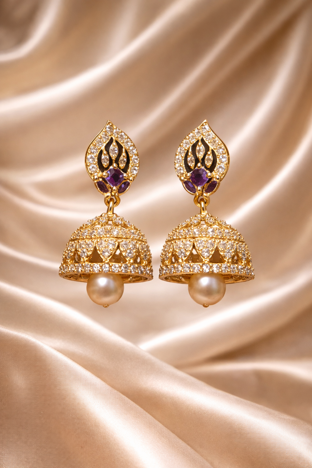 #LC1048 Medium Pearl Drop Jhumka