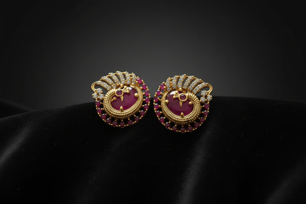 #LC1017 Peacock stud