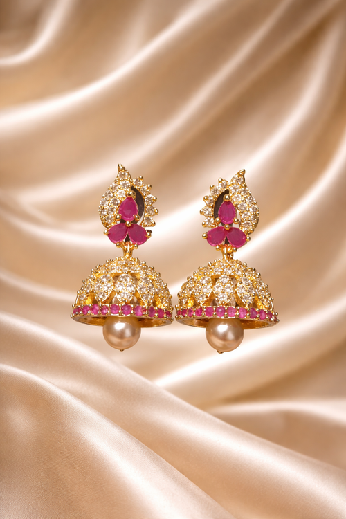 #LC1048 Medium Pearl Drop Jhumka