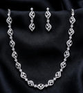 #LC1129 Silver-Tone Leaf Motif Necklace Set