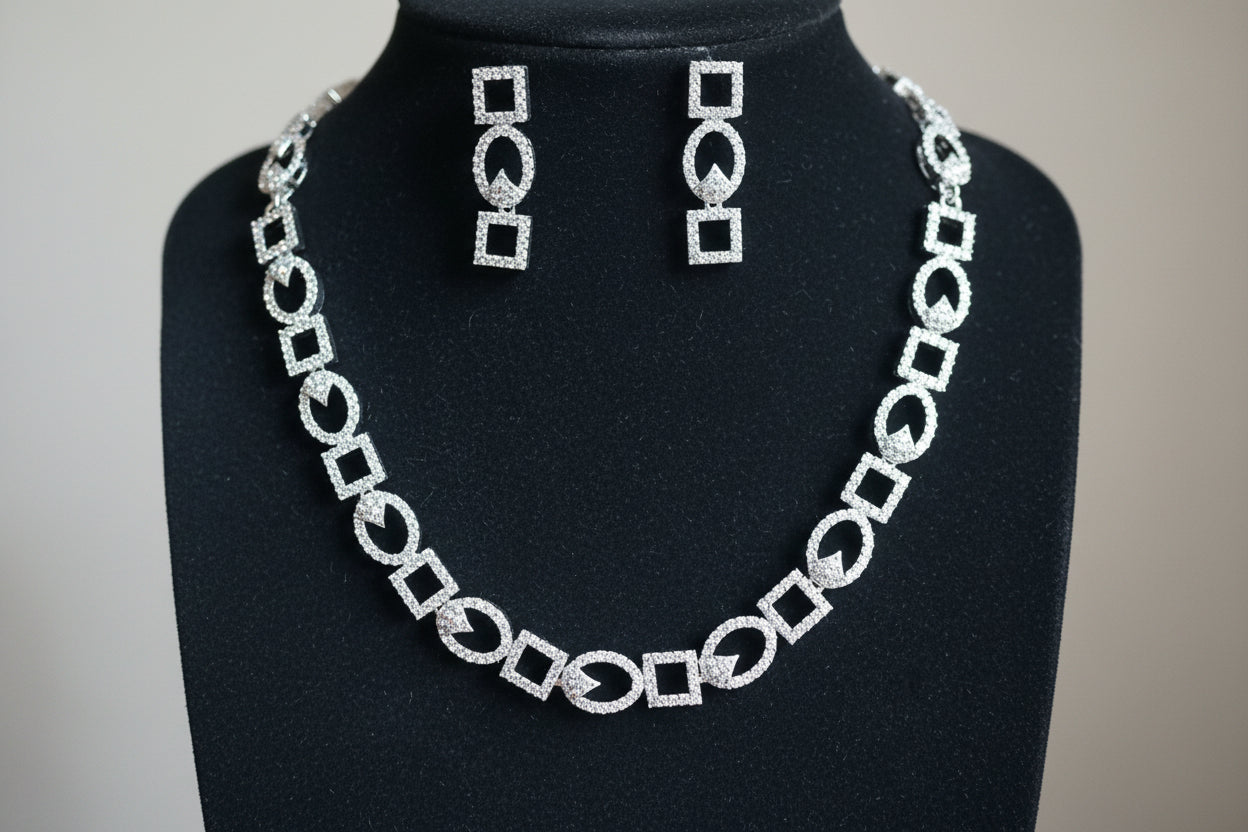 #LC1125 Luxury AD Stones Necklace Set