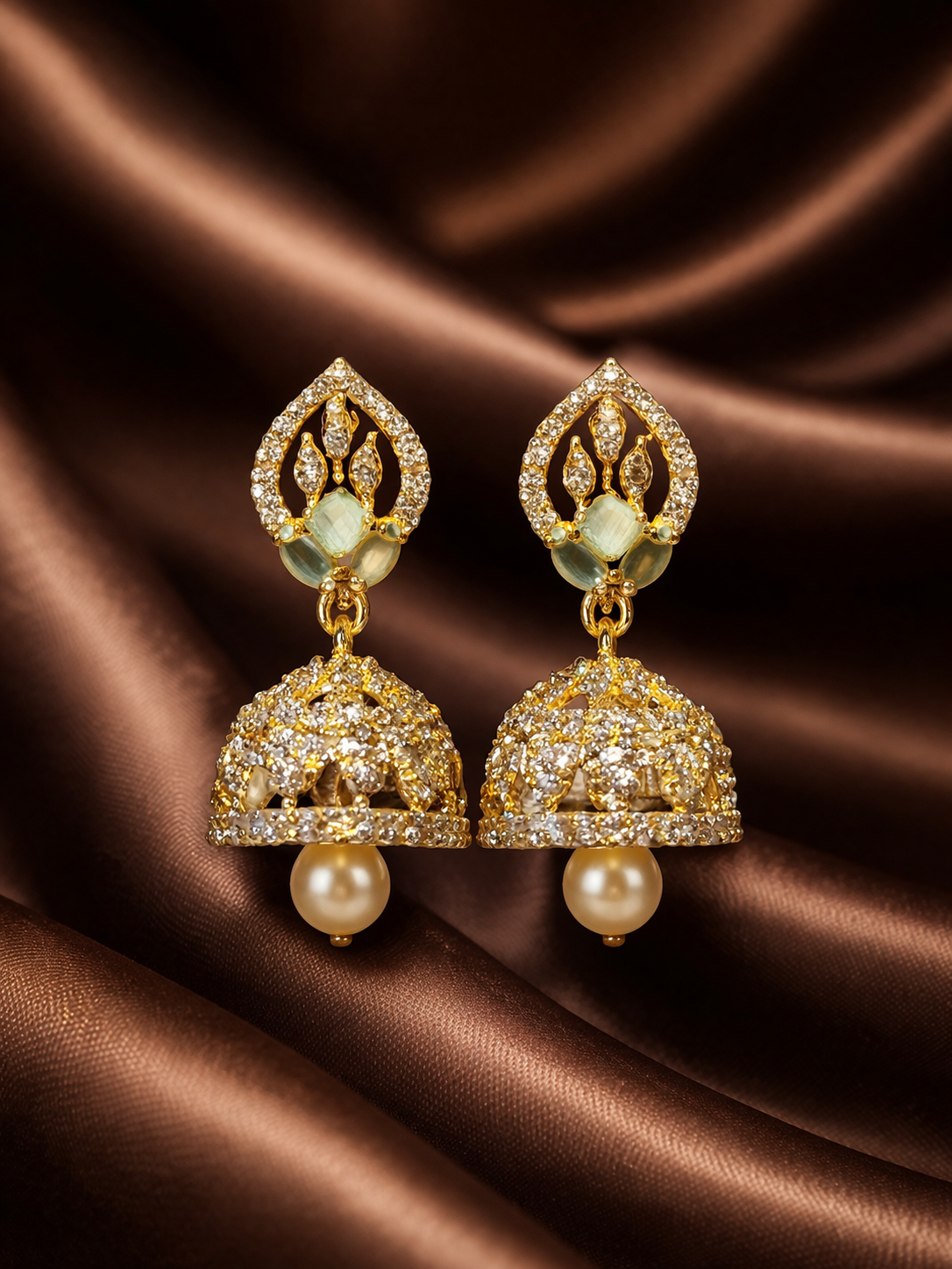 #LC1048 Medium Pearl Drop Jhumka