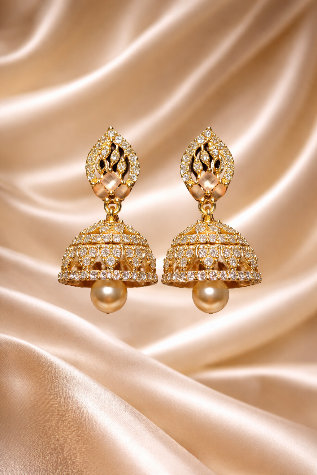 #LC1048 Medium Pearl Drop Jhumka