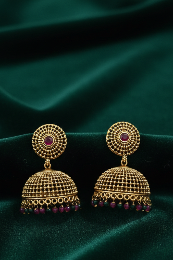 #LC1016 Traditional Indian gold-plated Jhumka