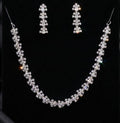 #LC1126 Crystal Floral Tennis Necklace Set