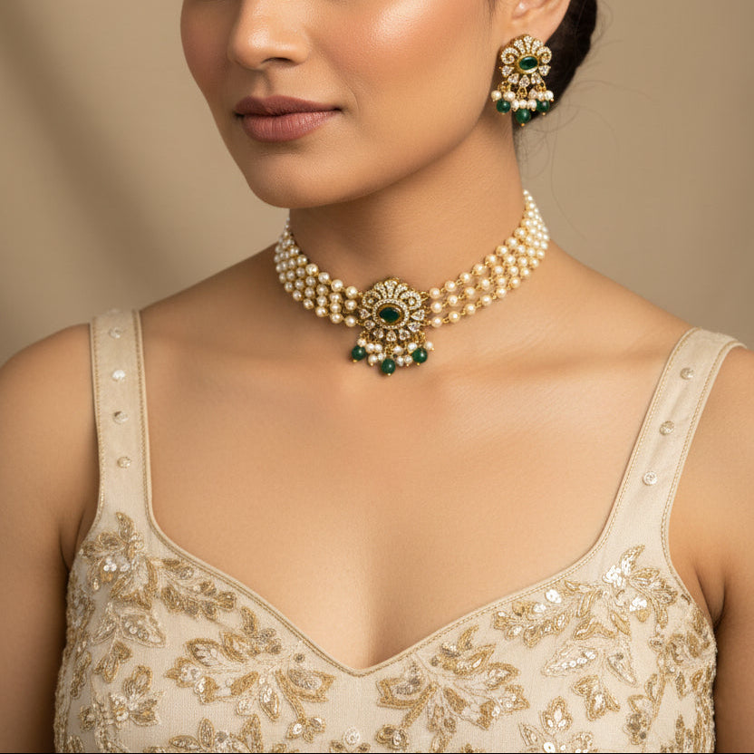 #LC1287 Gutapusalu Pearl Choker set